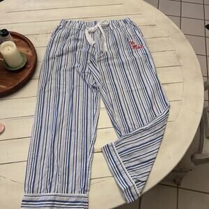 Ladies Blue White Striped Pj Pants Old Miss